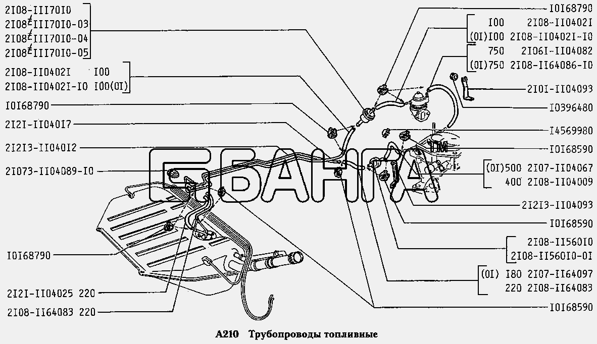 ВАЗ ВАЗ-2131 Схема Трубопроводы топливные-24 banga.ua