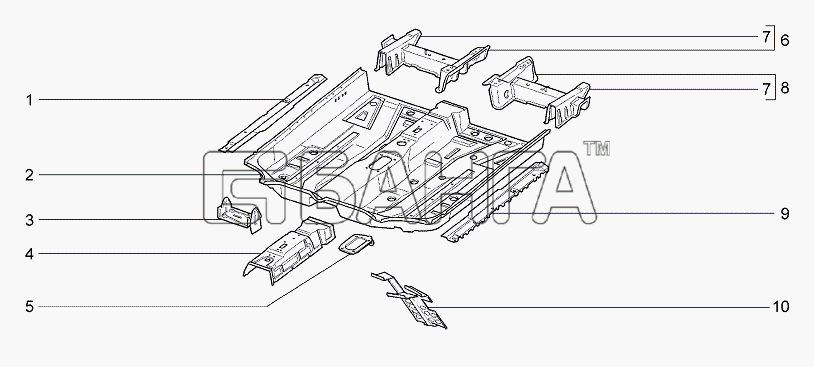 ВАЗ Lada Granta-2190 Схема Пол передний-19 banga.ua