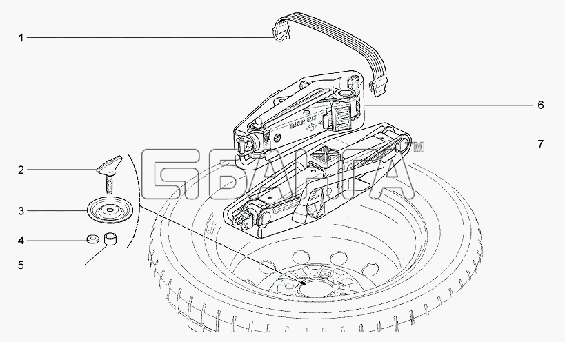 ВАЗ Lada Granta-2190 Схема Инструмент шоферский-172 banga.ua