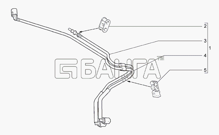ВАЗ Lada Granta-2190 Схема Трубки топливного и парового banga.ua