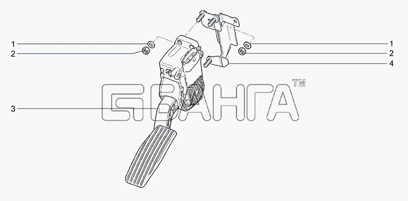 ВАЗ Lada Granta-2190 Схема Педаль привода акселератора-88 banga.ua