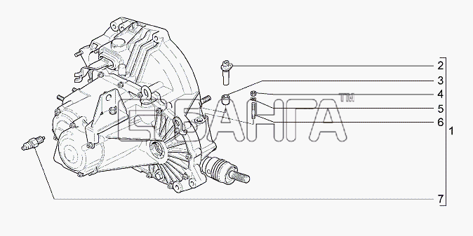 ВАЗ Lada Granta-2190 Схема Коробка передач-106 banga.ua