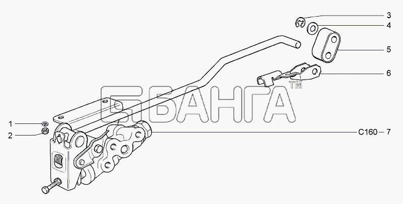 ВАЗ Lada Granta-2190 Схема Привод регулятора давления тормозов-135