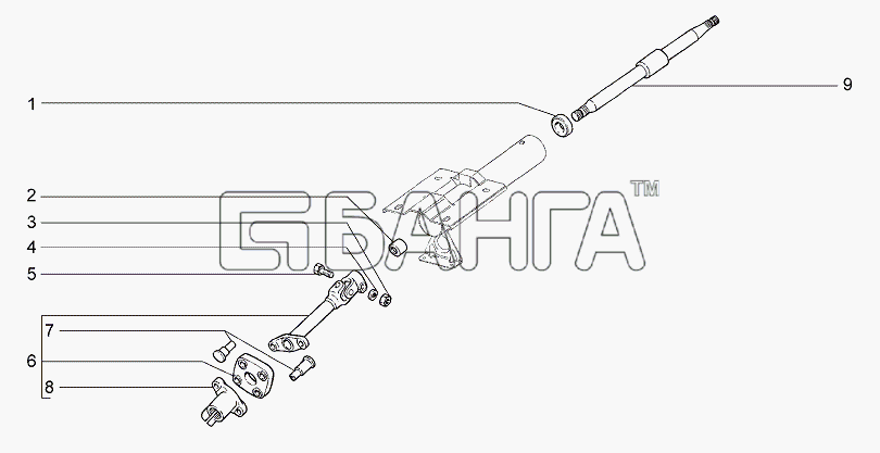 ВАЗ Lada Granta-2190 Схема Вал рулевого управления-148 banga.ua