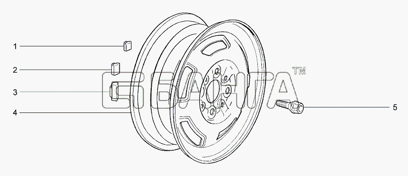 ВАЗ Lada Granta-2190 Схема Колеса D411-128 banga.ua
