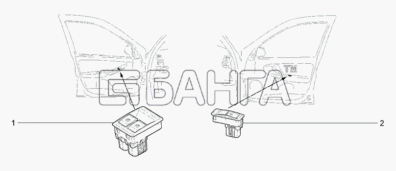ВАЗ Lada Granta-2190 Схема Переключатели стеклоподъемников-167