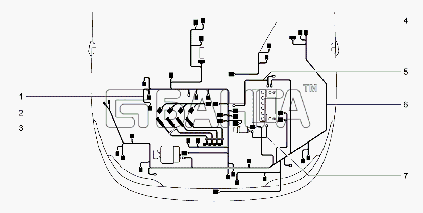 ВАЗ Lada Granta-2190 Схема Жгуты проводов моторного отсека-168
