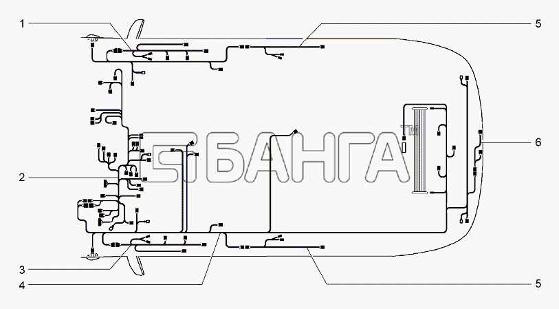 ВАЗ Lada Granta-2190 Схема Жгуты проводов салона-169 banga.ua