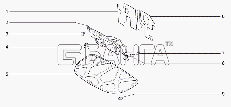 ВАЗ Lada Granta-2190 Схема Шумоизоляция моторного отсека-8 banga.ua