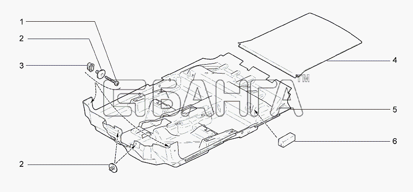 ВАЗ Lada Granta-2190 Схема Коврики-9 banga.ua