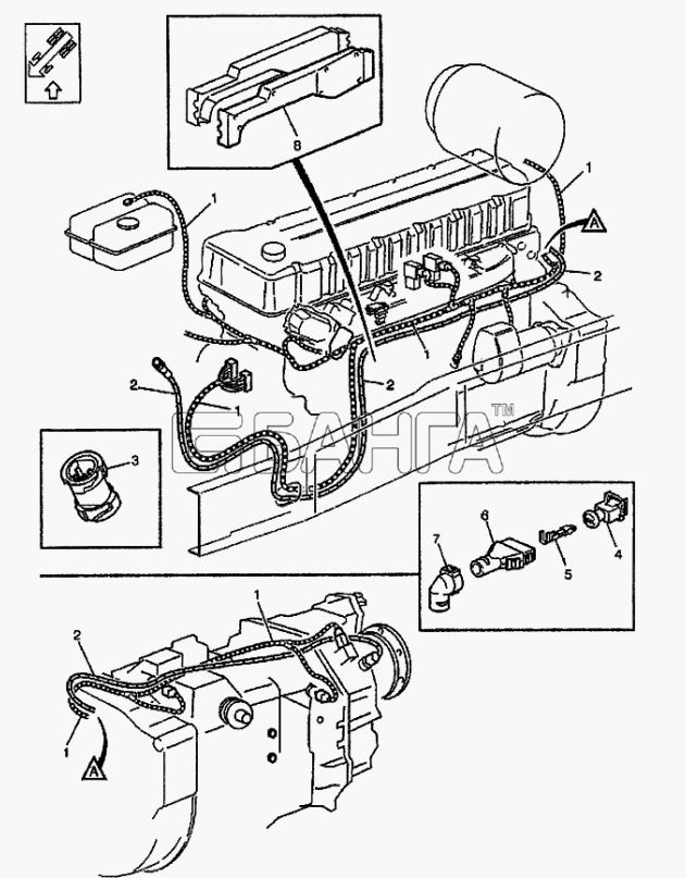 Volvo FH12 Схема Проводка двигатель-КПП-100 banga.ua