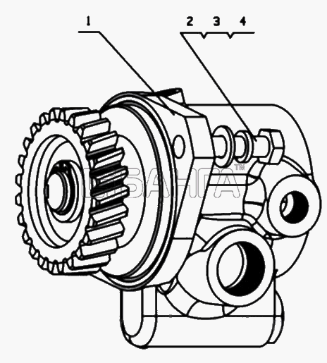 Yuchai YC4D120-20 (D1007) Схема D0110-3407000 Насос рулевого механизма