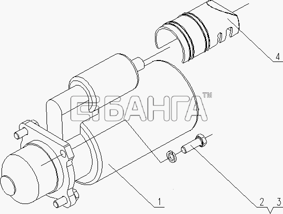 Yuchai YC4D120-20 (D1007) Схема D30-3708000 Стартер в сборе-38