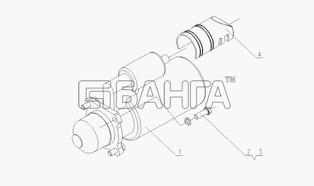 Yuchai YC4D130-30 (D2102) Схема D30-3708000 Стартер в сборе-39