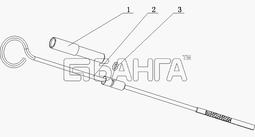 Yuchai YC4E135-21 (E02D1) Схема 530-1028000 Индикатор уровня масла в