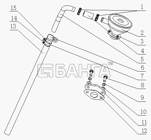 Yuchai YC4E140-20 (E12N2) Схема E0200-1014000 Части сапуна-19 banga.ua