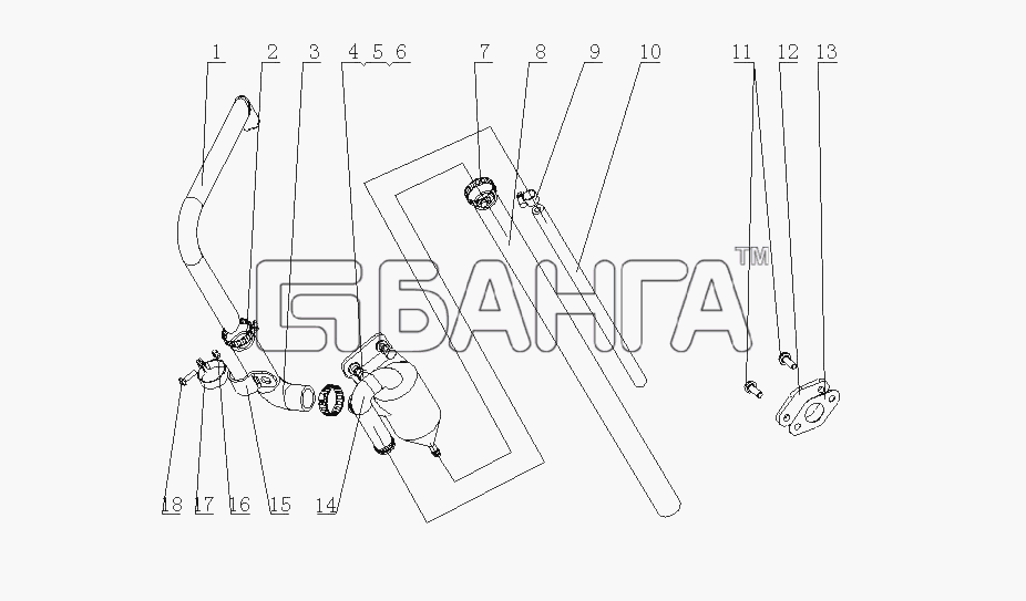 Yuchai YC4E160-20 (E04F1) Схема E05JA-1014000 Вентиляционная система