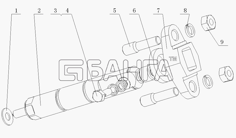 Yuchai YC4E160-20 (E04F1) Схема E0800-1112000 Инжектор в сборе-25