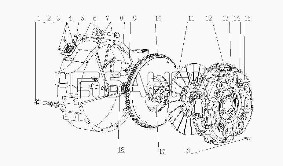 Yuchai YC4E160-20 (E04F1) Схема E04F1-1600000 Блок выхода мощности в