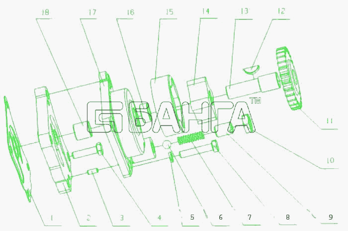 Yuchai YC4E180-30 (E2100) Схема E2000-1011000 Масляный насос в