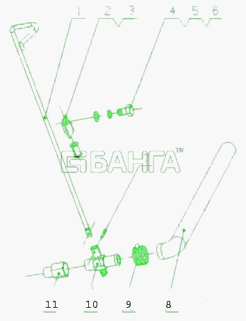 Yuchai YC4E180-30 (E2100) Схема E2100-1305000 Клапан слива в сборе-25