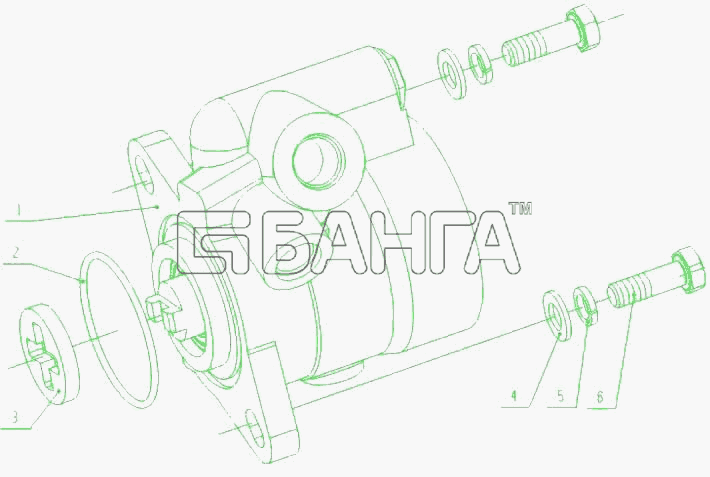 Yuchai YC4E180-30 (E2100) Схема G0100-3407000 Насос рулевого механизма