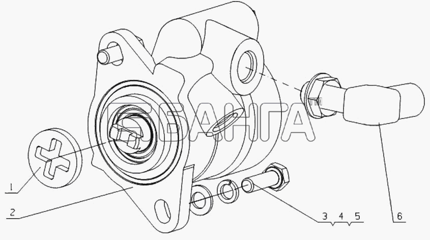 Yuchai YC4G180-30 (G2H0B) Схема G2H0B-3407000 Насос рулевого механизма