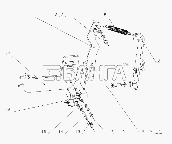 Yuchai YC6A240-20 (A3515) Схема A3515-1130000 Принадлежности
