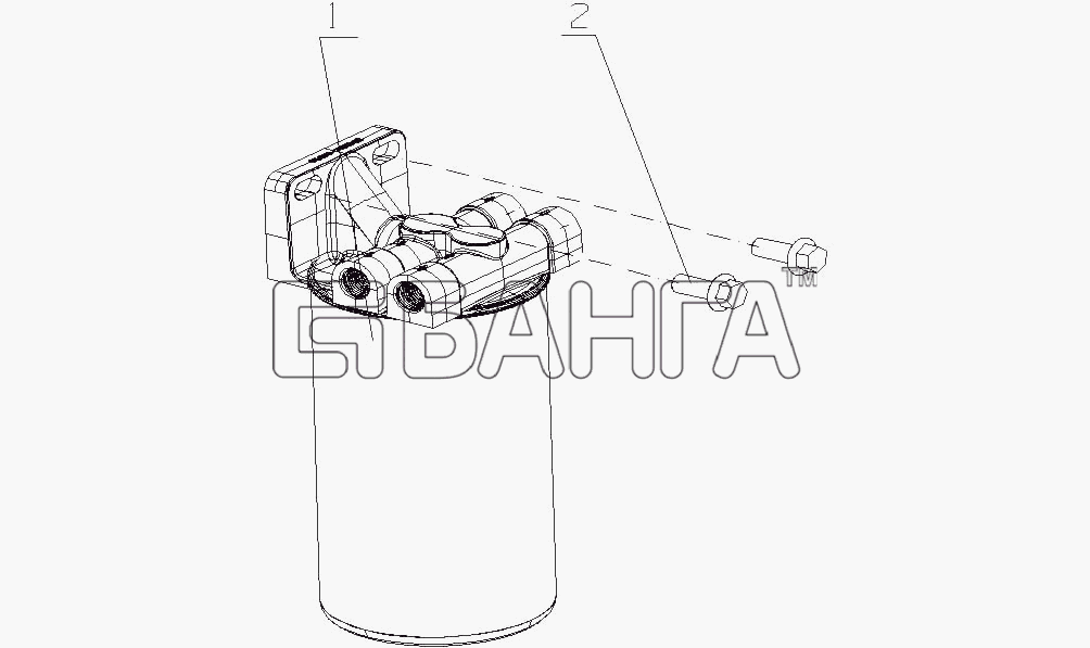 Yuchai YC6A260-30 (A64YA) Схема G6099-1105000 03 Топливный фильтр в