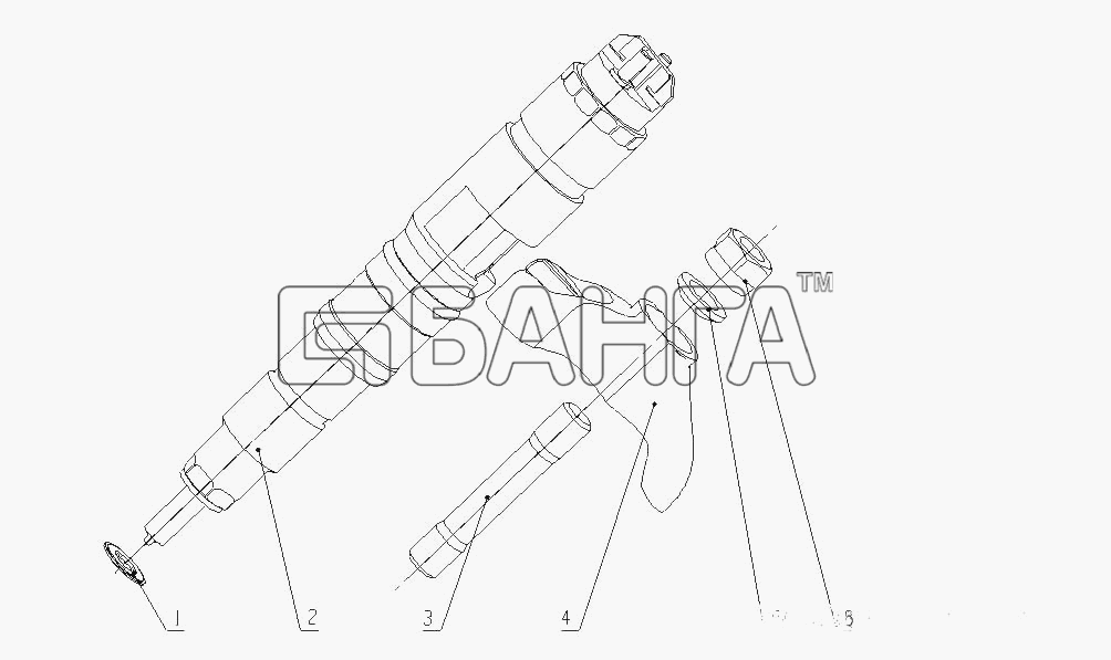 Yuchai YC6A260-30 (A64YA) Схема A6000-1112000 01 Части топливного