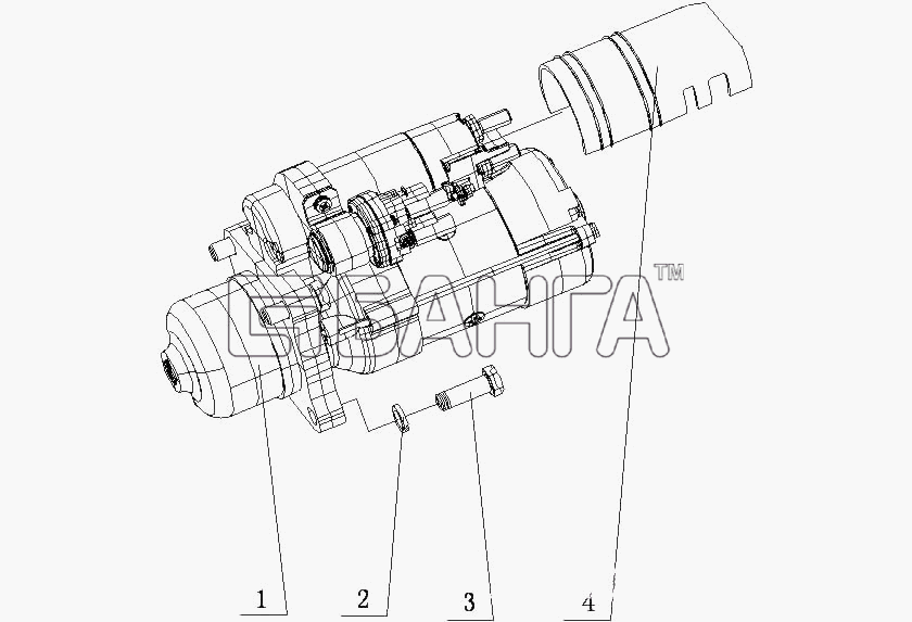 Yuchai YC6A260-30 (A64YA) Схема G5800-3708000 12 Стартер в сборе-36