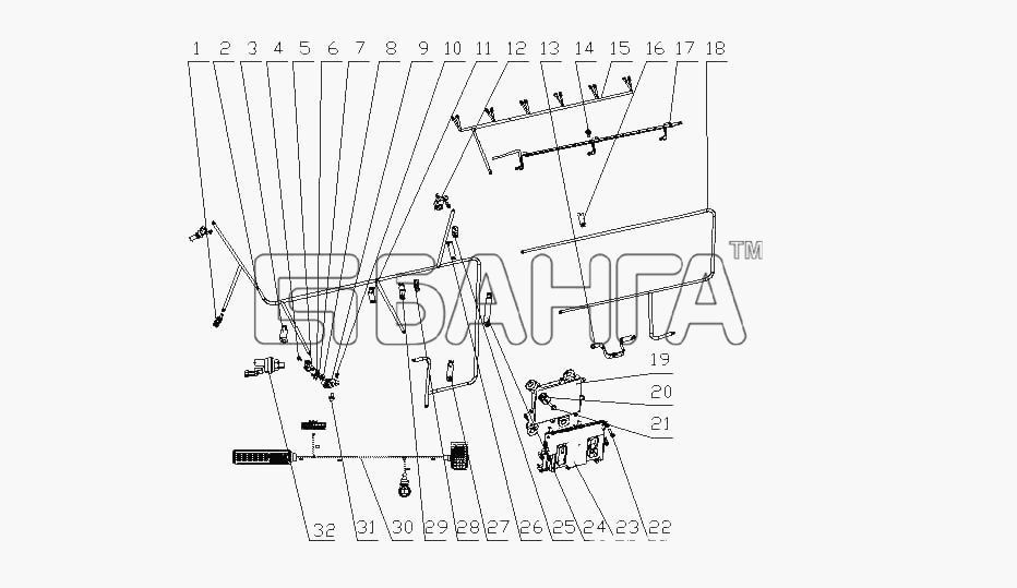 Yuchai YC6A260-30 (A64YA) Схема A64YA-3823000 07 Контролирующая