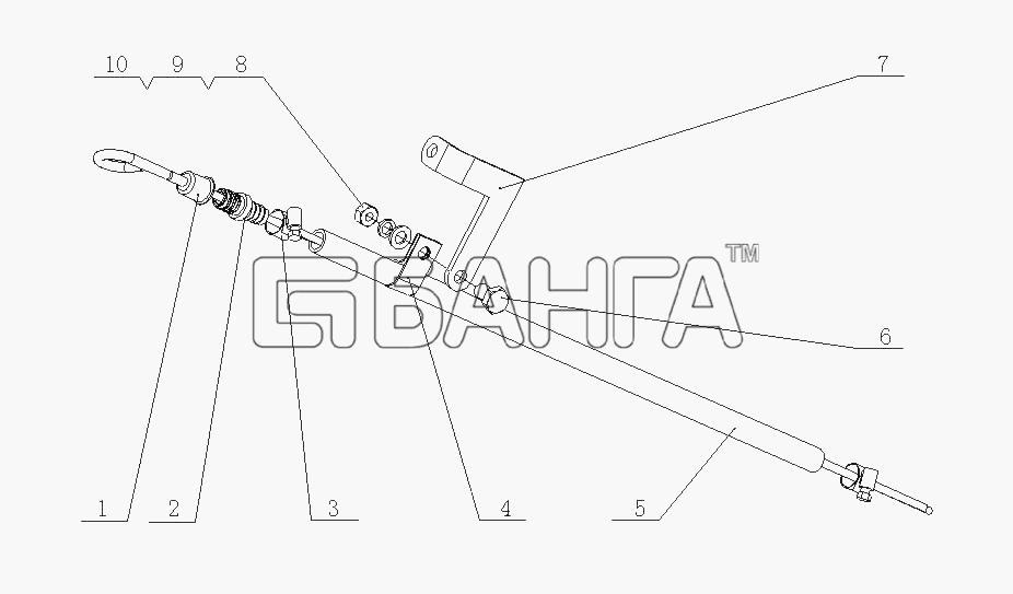 Yuchai YC6A260-20 (A44AB) Схема A3512-1028000 Масляный щуп в сборе-14