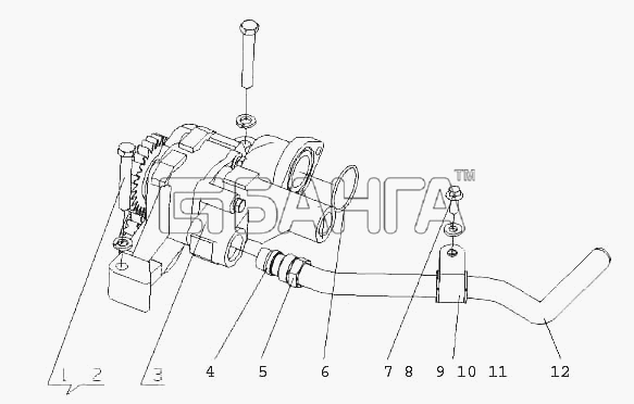 Yuchai YC6G230N-30 (G69MA) Схема G5A00-1011000 04 Масляный насос в