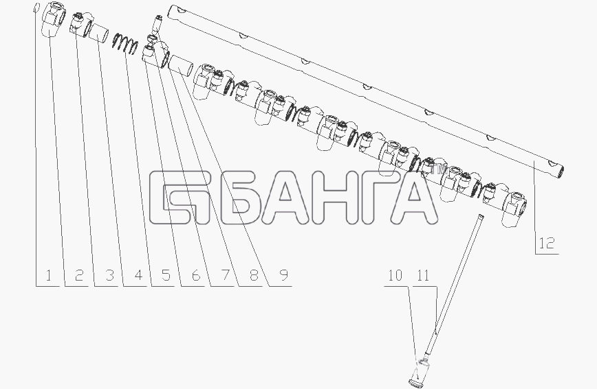 Yuchai YC6G260N-30 (G66YA-T12) Схема G4200-1007000 05 Клапан механизма