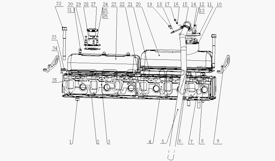 Yuchai YC6J180-21 (J49D1) Схема J4700-1003000 Цилиндр в сборе-6