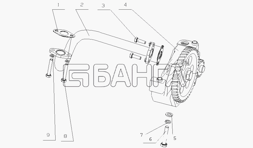 Yuchai YC6L250L-D30 (L7001) Схема L3000-1011000 04 Масляный насос в