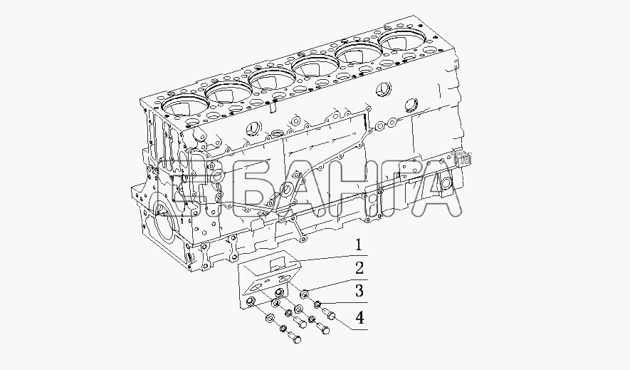 Yuchai YC6M320N-30 (M2BD1) Схема M36S1-1001000 04 Подвеска двигателя в