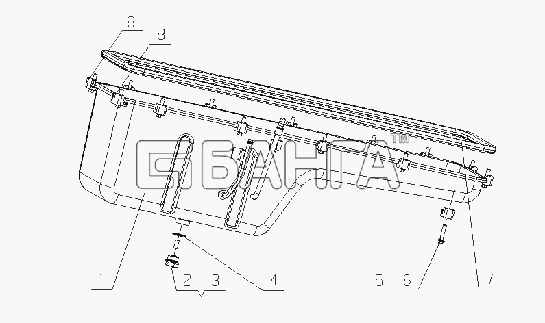 Yuchai YC6M320N-30 (M2BD1) Схема M6000-1009000 01 Масляный поддон в