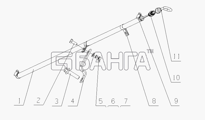 Yuchai YC6M320N-30 (M2BD1) Схема M14S1-1028000 01 Масляный щуп в