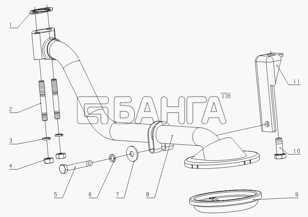 Yuchai YC4G180-20 (G0803) Схема G0100-1010000 Oil Strainer Assembly-15