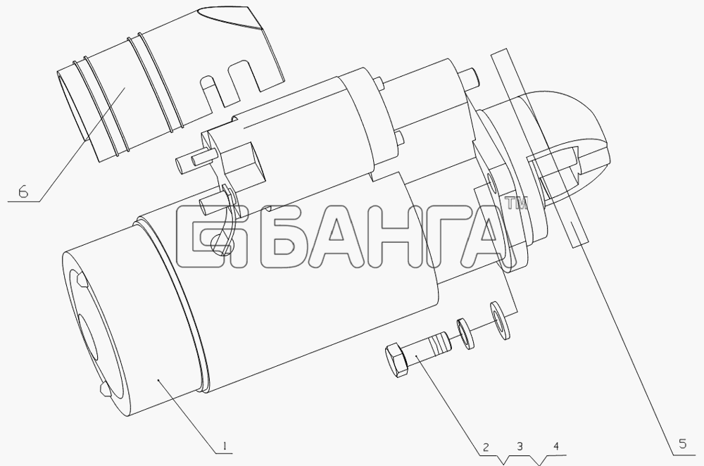 Yuchai YC4G180-20 (G0803) Схема G0202-3708000 Starter Assembly-35