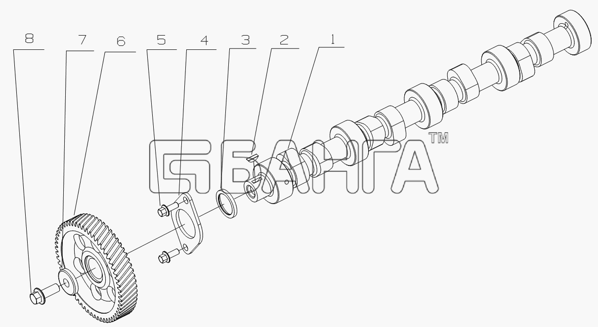 Yuchai YC4G180-20 (G0803) Схема B30-1006000 Crankshaft sets-9 banga.ua