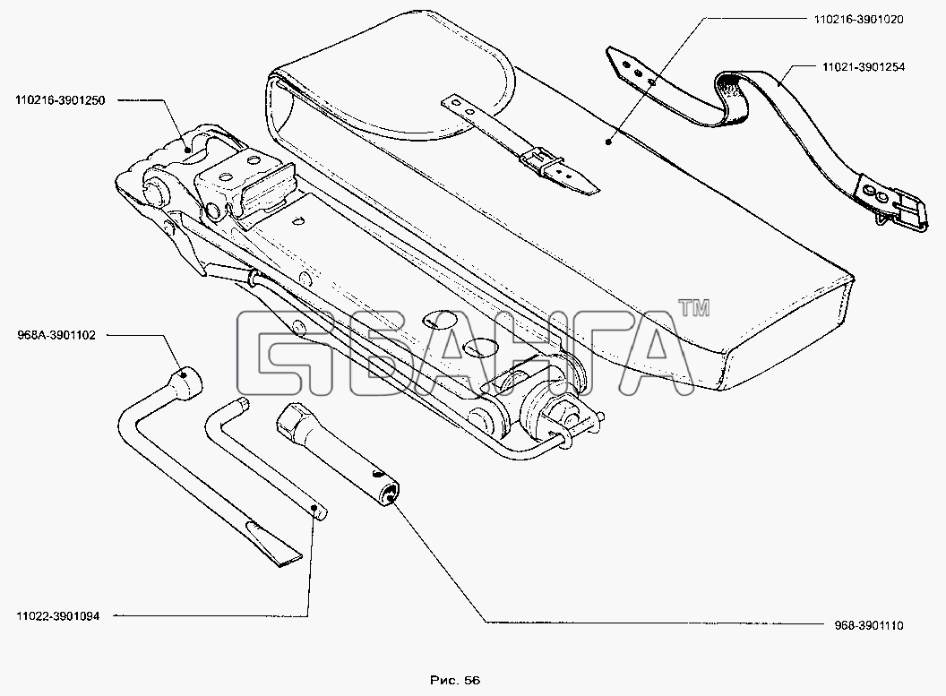 ЗАЗ ЗАЗ-1105 (Дана) Схема Инструмент водителя и приспособления-189
