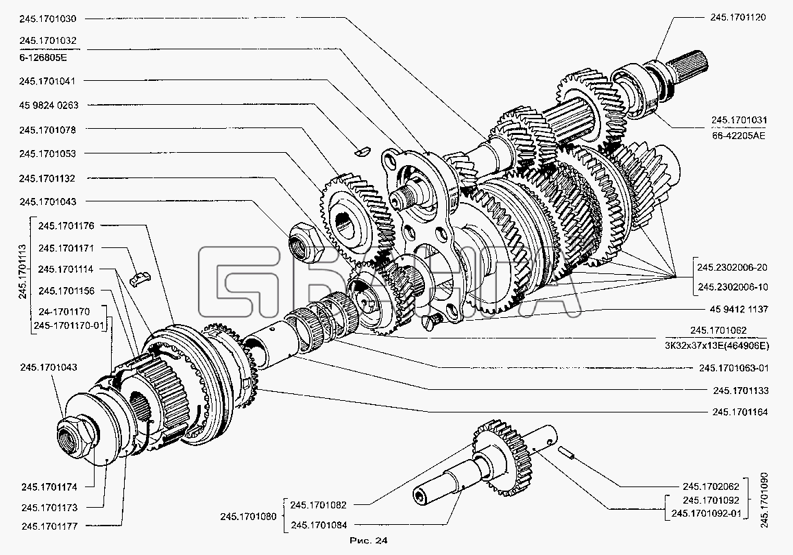 ЗАЗ ЗАЗ-1103 (Славута) Схема Деталь коробки передач (пятая и главная