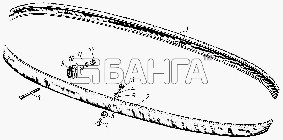 ЗАЗ ЗАЗ 965 Схема Передний и задний буфера и крепление banga.ua