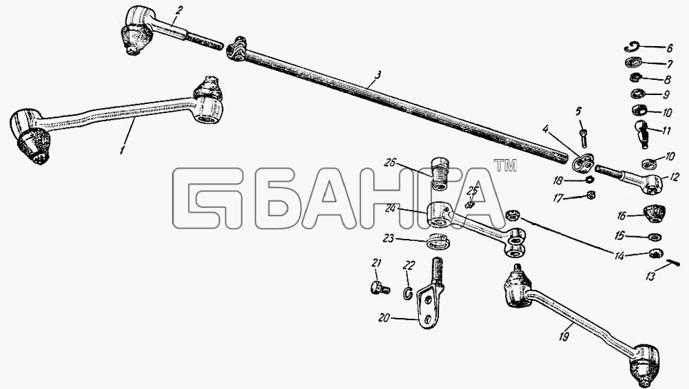 ЗАЗ ЗАЗ 965 Схема Рулевые тяги-111 banga.ua