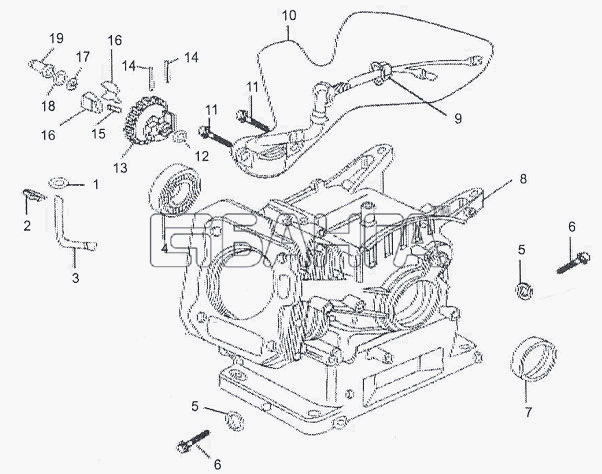 ЗиД Двигатель 168F 168F-2 Схема Картер в сборе-3 banga.ua
