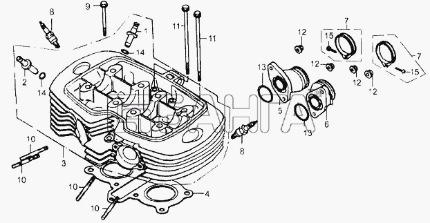 ЗиД Двигатель 253 FMM Схема Головка цилиндра-4 banga.ua