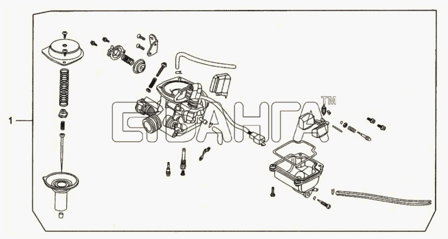 ЗиД Двигатель 1P39QMB Схема Карбюратор-7 banga.ua
